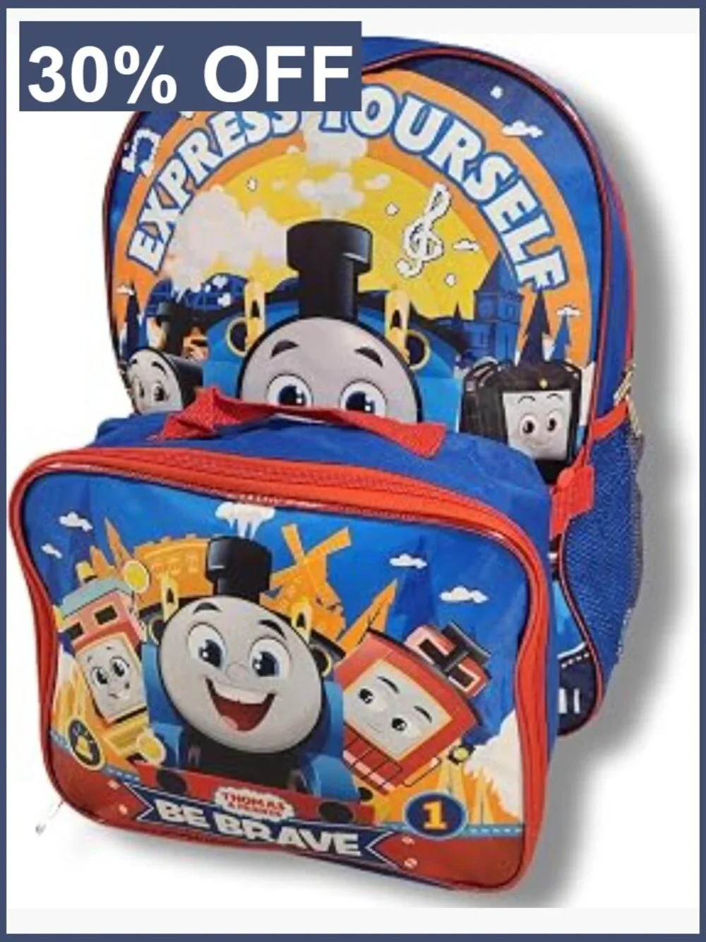 Thomas & Friends 16 Inch Kids Backpack with Detachable Lunch Box